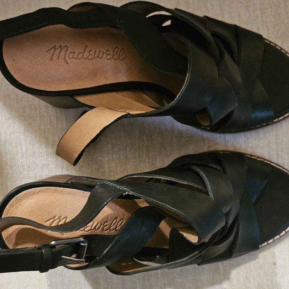 Madewell Heels Sandals Black Shoe size 6